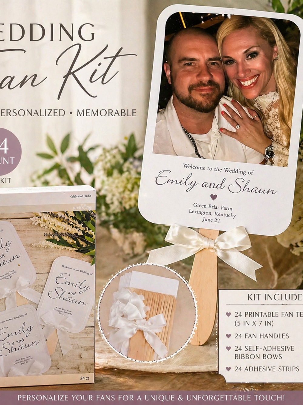 Wedding Fan Kit Bulk Lot 239 count DIY Personalized Ceremony Fans Bridal Decor